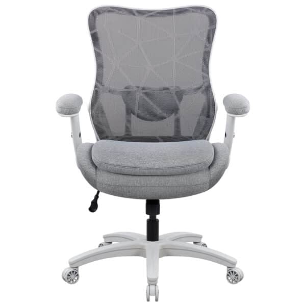 Cozy Series Big & Tall Mesh Back Office Chair with Flip and Height Adjustable Arms, Extra Padded Seat and Adjustable Lumbar support-BT839GRY
