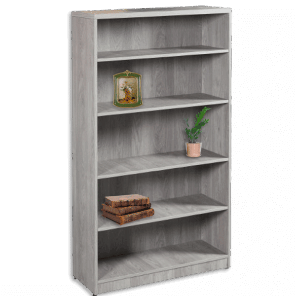 Ultra Laminate Freestanding Bookcase, 36x14x65 with 5 Shelves, Grey Oak OFD156