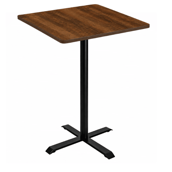 Breakroom Tables 30 inch (88) Cafe It - 30" x 30" Square Top Bar Height Break Room Table with Cast Iron X-Base - Image 1