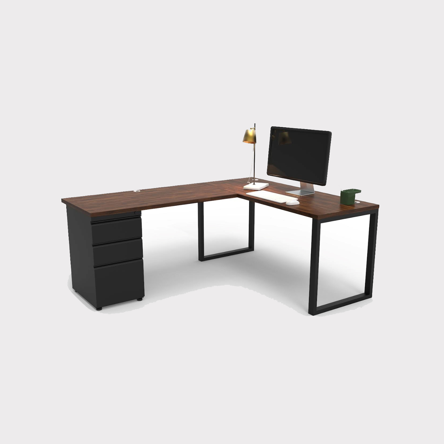 Connect it Desking Basic LSet Desk, 60 x 30 Main, 48 x 24 Return and