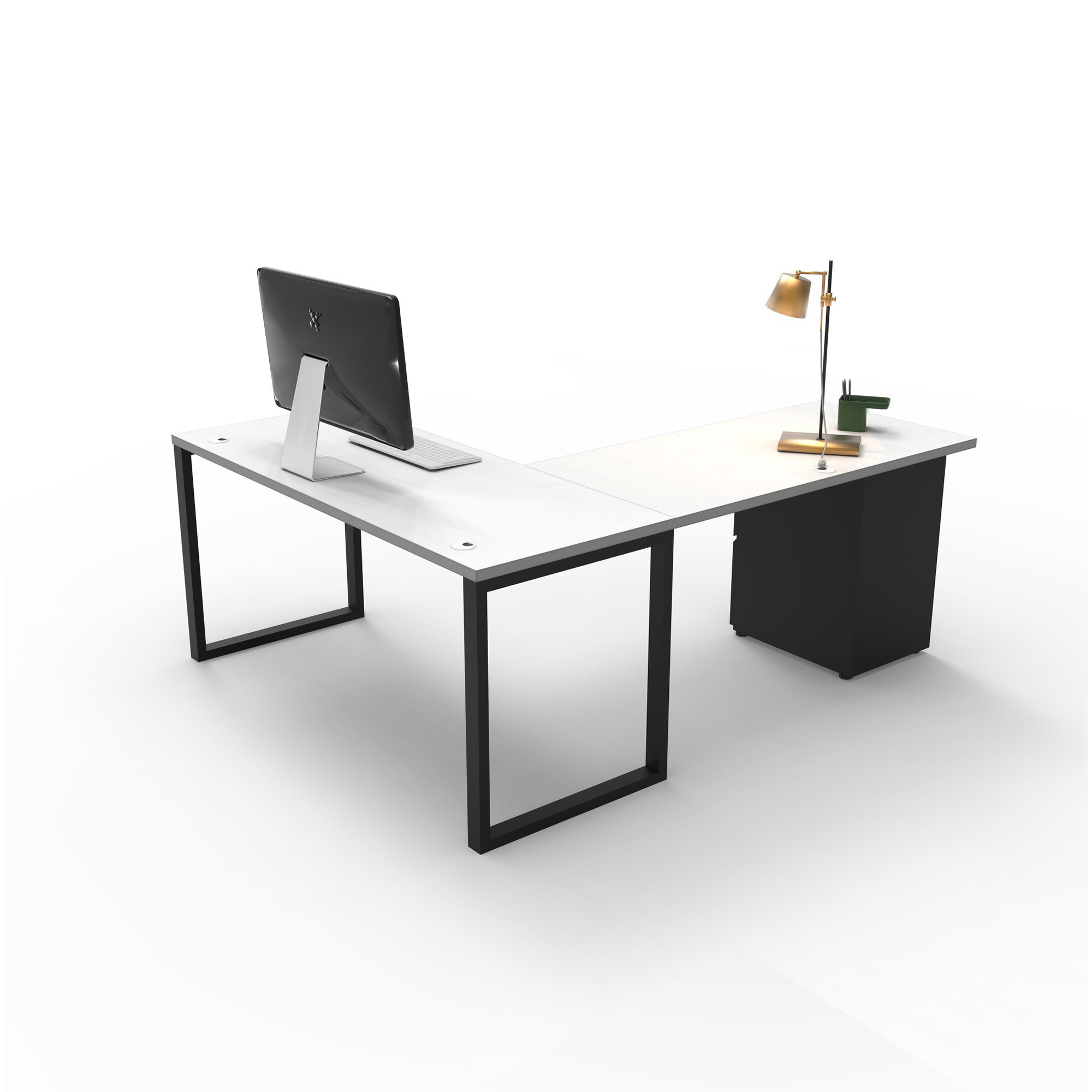 Connect it Desking Basic LSet Desk, 72 x 30 Main, 48 x 24 Return and