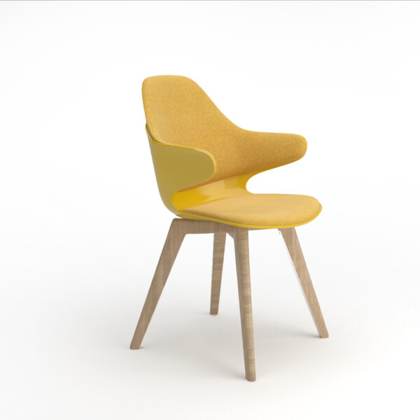 NOLA Contemporary Chair with Wood Legs