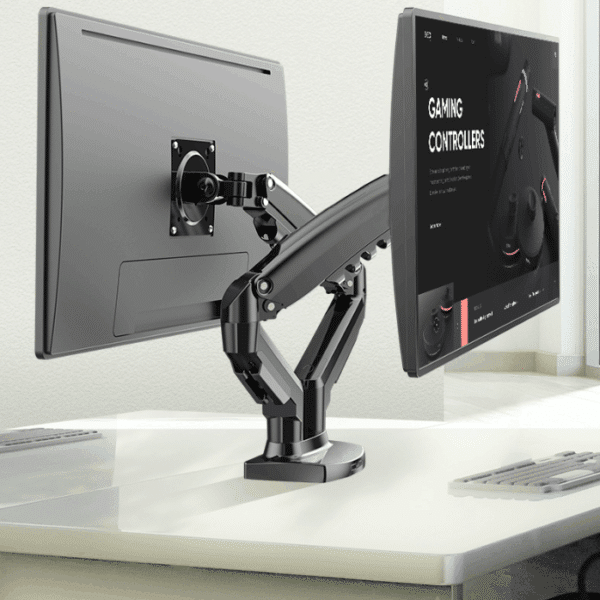Stretch Series Dual Monitor Arms, Spring Assist, Black OFD302BLK