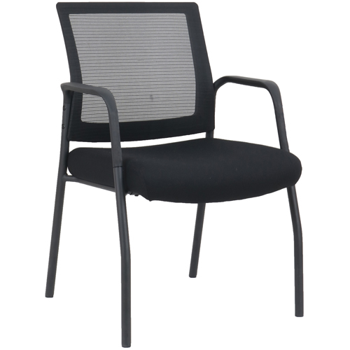 MI1500B Black Frame Visitors Chair with Arms and Black Mesh Back ...