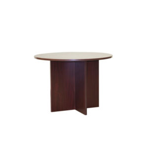 OFD127MAH - Ultra Laminate Conference Table, Round with X Base - Mahogany