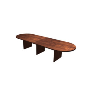 OFD137TCHE - Ultra Laminate Conference Table, 120" Racetrack Shape Table. 2-Piece Top with 3 Slab Base - Cherry